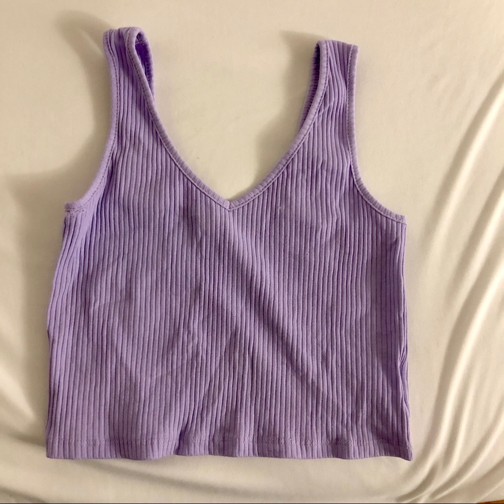 Solid rib-knit crop top✨